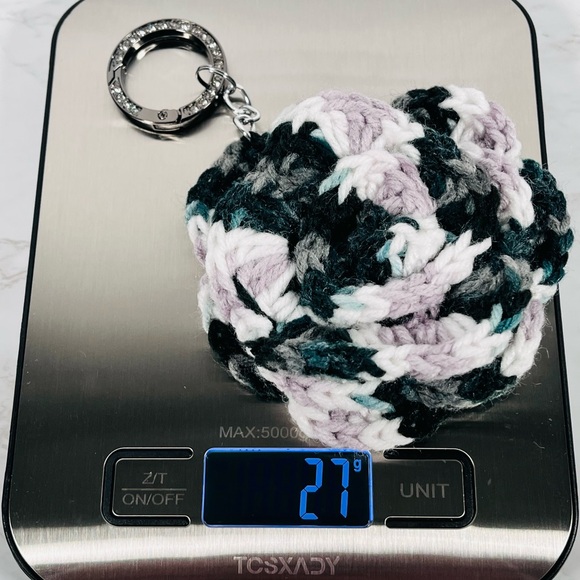 Marble Crochet Flower Bag Charm - Picture 5 of 5